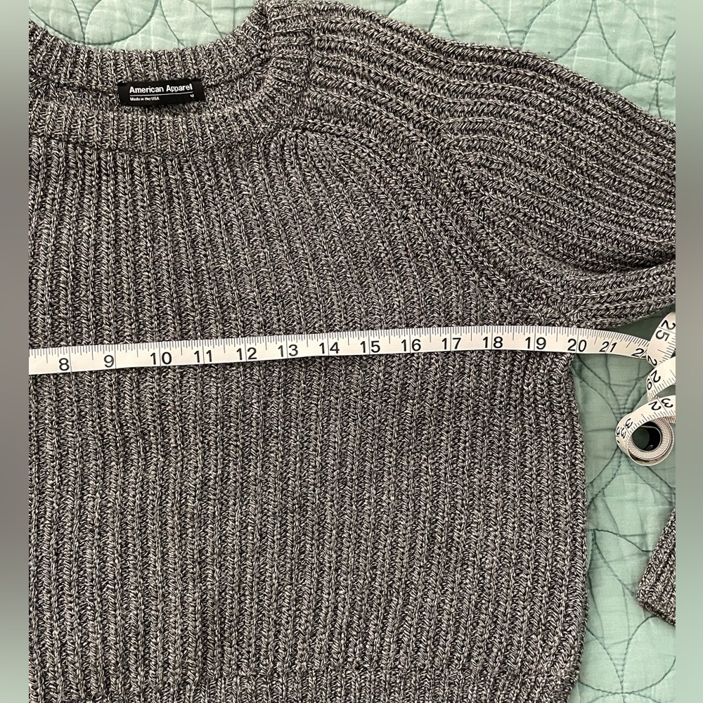American Apparel Charcoal Women's Crew Neck Sweater - Picture 6 of 6